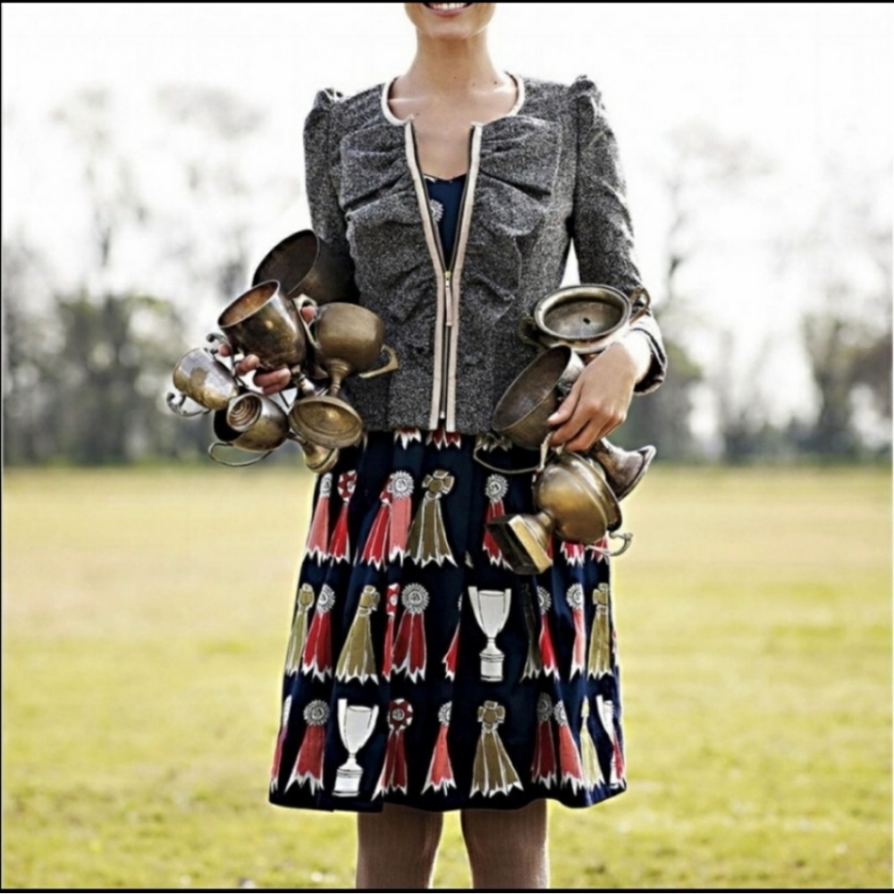 Anthropologie We Love Vera Highest Accolades Equestrian Themed Dress